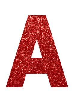 Preview of Red Glitter Print | A-Z 0-9 Decor | Printable Bulletin Board | Letters Number