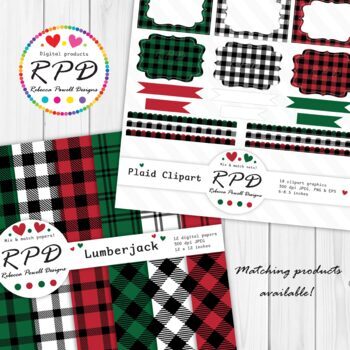 Christmas Buffalo Plaid Digital Papers