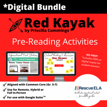 Preview of Red Kayak Pre-Reading Activities Package (Digital or PDF)