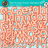 Red-Orange Alphabet Letter Clipart Images: Crayon Effect C