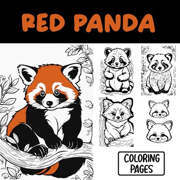 Preview of Red Panda Cartoon Animal coloring pages