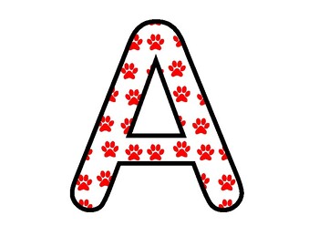 Bulldog Paw Print Letters | Reading | Back to School Bulletin Boards