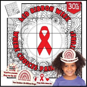 Red Ribbon BUNDLE: Bulletin Board, Collaborative poster craft, and more