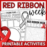 Red Ribbon Week Activities | Poster | Word Search | Colori