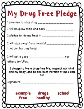 Red Ribbon Week Activity/Pledge Pack by One Creative Counselor TPT
