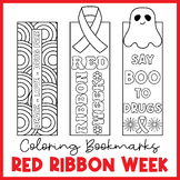 Red Ribbon Week Bookmarks to Color | Coloring Bookmarks Pr