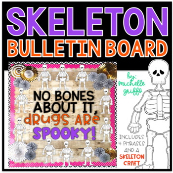 Preview of Red Ribbon Week Bulletin Board Skeleton Halloween