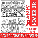 Red Ribbon Week Collaborative Coloring poster Art : choose