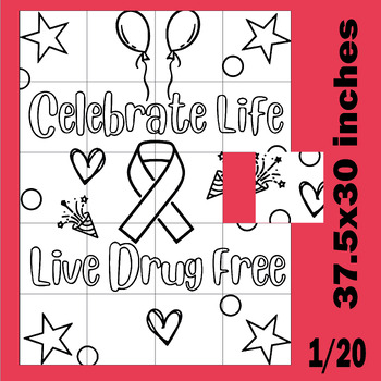 Preview of Red Ribbon Week Collaborative Poster Art - Celebrate Life - Live Drug Free