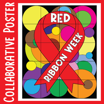Preview of Red Ribbon Week Collaborative Poster Art Project Coloring pages Activities