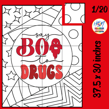 Preview of Red Ribbon Week Collaborative Poster Art - Say Boo to Drugs Bulletin board Craft