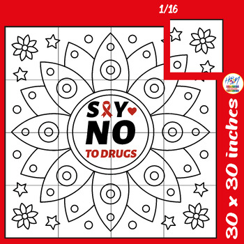 Preview of Red Ribbon Week Collaborative Poster Art - Say No To Drugs Bulletin board Craft
