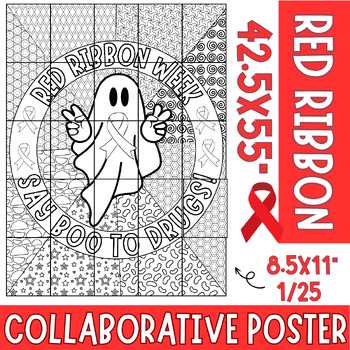 Preview of Red Ribbon Week Collaborative poster Coloring Pages - Bulletin Board ideas