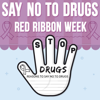 Preview of Red Ribbon Week Craft | Say NO to Drugs | Printable and Digital