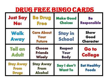 Preview of Red Ribbon Week Drug Free Bingo