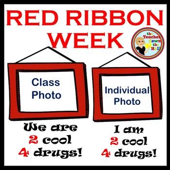 Preview of Red Ribbon Week Editable Picture Frames