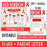 Red Ribbon Week Flyer and Parent Letter - Editable PowerPo