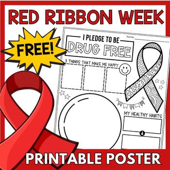 Preview of Red Ribbon Week | Free Poster Activity | Coloring Page