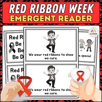 Preview of Red Ribbon Week Mini Book for Emergent Readers, Teach Drug Prevention