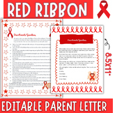 Red Ribbon Week Parent Letter - Editable