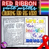 Red Ribbon Week Quote Coloring Pages and Posters
