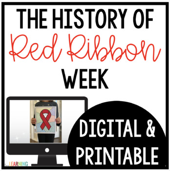Preview of Red Ribbon Week Reading Passage and Coloring Activity
