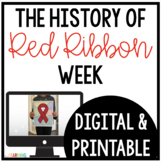 Red Ribbon Week Reading Passage and Coloring Activity