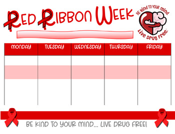 Preview of Red Ribbon Week Template