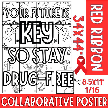 Preview of Red Ribbon Week Collaborative Art Poster :Your future is Key So Stay Drug-free