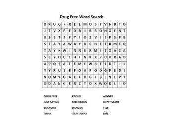 Preview of Red Ribbon Week Word Search