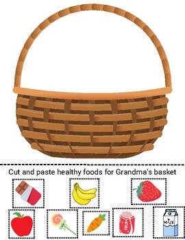 Preview of Red Riding Hood Grandma's Basket Cut and Paste