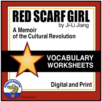 Preview of Red Scarf Girl Vocabulary Sheets with Easel Activity