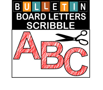 Red Scribble Bulletin Board Letters Classroom Decor (A-Z a-z 0-9)