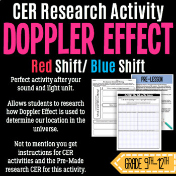 Preview of Red Shift Blue Shift and the Doppler Effect CER Activity for Science and Physics