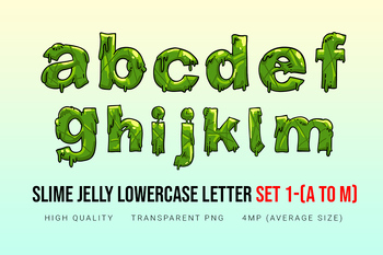 Preview of Red Slime Jelly lowercase Letter a to m
