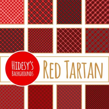 Red Tartans / Red Plaids Check Backgrounds / Digital Papers Clip Art