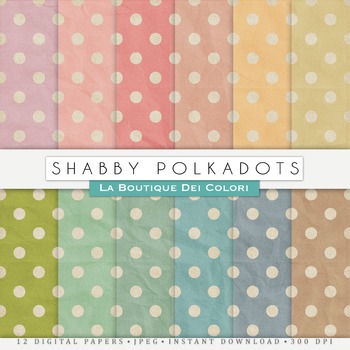 Download Shabby Polkadots Digital Paper Scrapbook Backgrounds By La Boutique Dei Colori