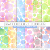 Bokeh Watercolor circles Digital Paper, scrapbook backgrounds