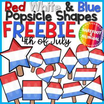 Preview of Red White & Blue Shape Popsicle Clipart FREEBIE - Free Clipart