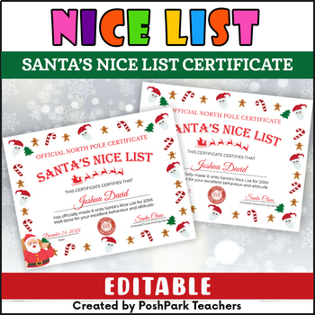 DIY Nice List Certificate | Santa Claus Letter | Christmas Elf Certificate