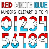 Red White and Blue Numbers 4th of July Patriotic Summer Ma