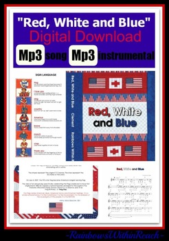 Preview of "Red, White and Blue" Patriotic Song for Digital Download