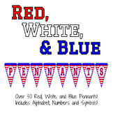 Red, White and Blue Striped Pennants