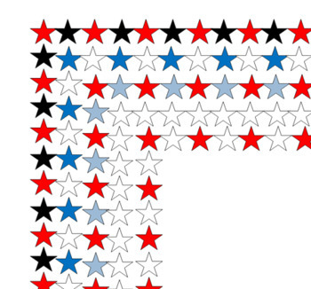 red and blue stars border