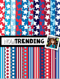 Red, White and Blue Stars and Stripes Digital Backgrounds