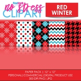 Red Winter Digital Papers