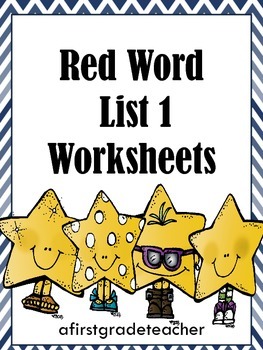 Preview of Orton Gillingham Red Word List 1 Practice Worksheets