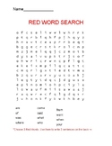 Red Word/Sight Word Word Search