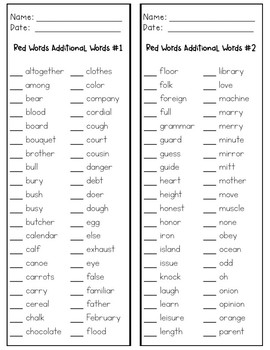 Red Words Checklists Freebies By Mrs P's Firsties 