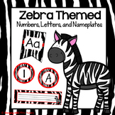 Editable Zebra Numbers, Letters, and Nameplates (Red Theme)